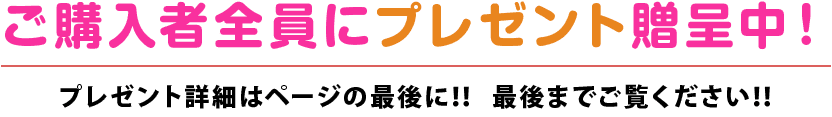 ご購入者全員にプレゼント贈呈中！ プレゼント詳細はページの最後に‼  最後までご覧ください‼