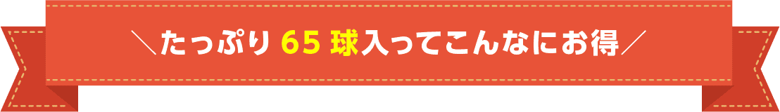 たっぷり65球入ってこんなお得